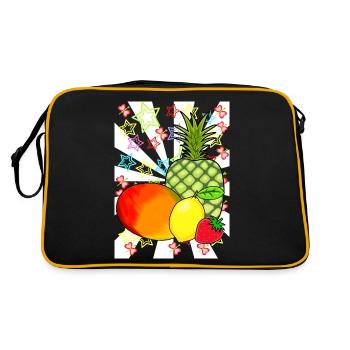 80s Fruit Fruits Fruit Retro Teen - Retro Bag - black/gold - Back