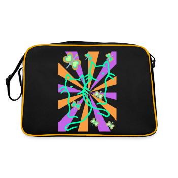 Kids Girls Boys Retro Cats Cat - Retro Bag - black/gold - Back