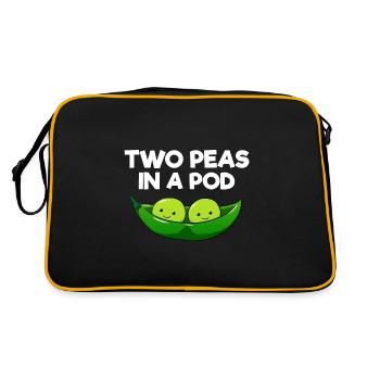 Two peas in a pod Paare Eltern Zwillinge Freunde - Retro Tasche - Schwarz/Gold - Hinten