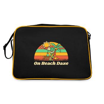 On Beach Daze Summer Trip Tropical Travel Ocean - Retro Bag - black/gold - Back