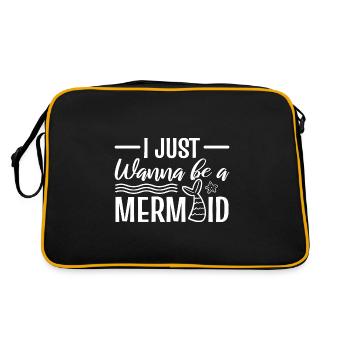Meerjungfrau Fan - Retro Tasche - Schwarz/Gold - Hinten