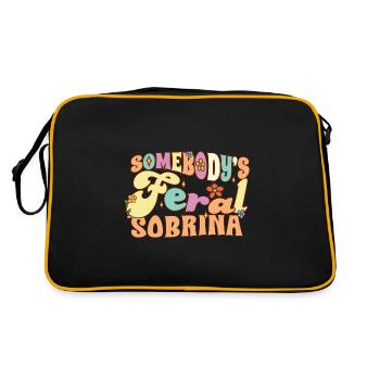 Jeu de mots de la famille de la nièce espagnole Sobrina sauvage de quelqu’un - Sac Retro - noir/or - Dos