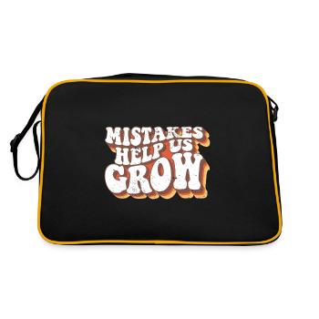 Mistakes Help Us Grow Student Teacher Quote Back - Retro Bag - black/gold - Back