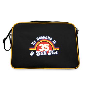 My Husband Is 35 And Still Hot Proud Wife 35th - Retro Bag - black/gold - Back