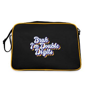 10th Birthday Bruh I'm Double Digits Turning 10 - Retro Tasche - Schwarz/Gold - Hinten