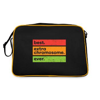 Down Syndrome Awareness Best Extra Chromosome Ever - Retro Tasche - Schwarz/Gold - Hinten