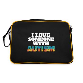 I Love Someone With Autism Awareness Month Puzzle - Retro Tasche - Schwarz/Gold - Hinten