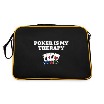 Poker Thérapie Joueur Hobby Jeu Passe-temps - Sac Retro - noir/or - Dos