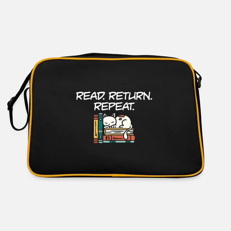 Library Worker Librarian Read Return Repeat Book Retro Bag