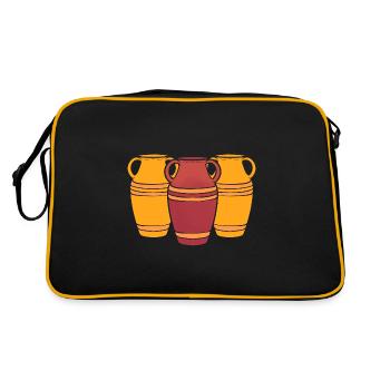 Vintage Vase Keramikdesigner - Retro Tasche - Schwarz/Gold - Hinten