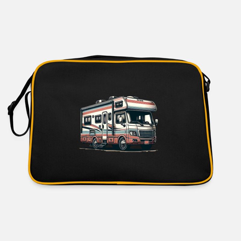 Wohnmobil Camping - Retro Tasche - Schwarz/Gold