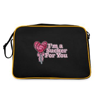 I'm A Sucker For You Funny Valentine's Quote - Retro Bag - black/gold - Back