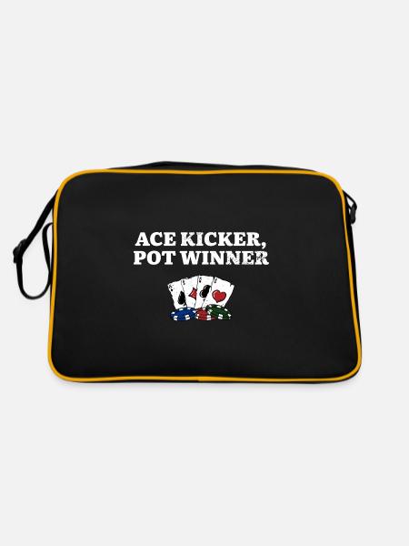 Ace Kicker Pot Winner Poker Card Games Poker - Retro Bag - black/gold - Back