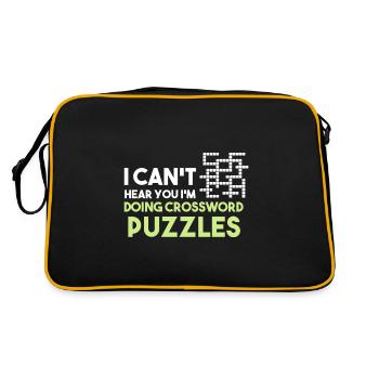 I Can't Hear You I'm Doing Crossword Puzzles - Retro Tasche - Schwarz/Gold - Hinten