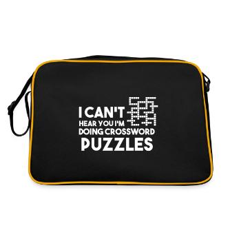 I Can't Hear You I'm Doing Crossword Puzzles - Retro Tasche - Schwarz/Gold - Hinten
