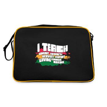 i J’enseigne la bravoure confiante l’égalité de l’enseignant l’avenir - Sac Retro - noir/or - Dos