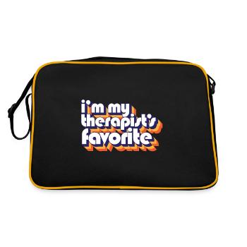 I'm My Therapist's Favorite Psychologist Joke - Retro Bag - black/gold - Back