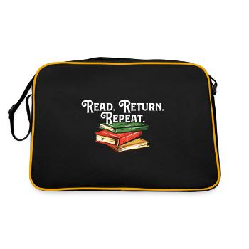 Read Return Repeat Library Worker Librarian Book - Retro Tasche - Schwarz/Gold - Hinten
