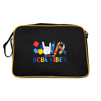 BCBA Vibes Applied Behavior Analysis Therapy - Retro Bag - black/gold - Back