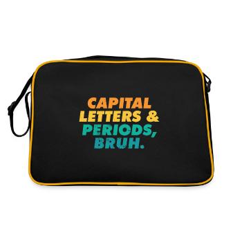 ELA Teacher Letters and Periods Bruh Grammar - Retro Tasche - Schwarz/Gold - Hinten
