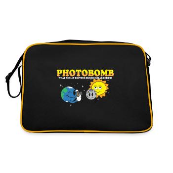 Total Solar Eclipse 2024 Totality Photobomb Sun - Retro Bag - black/gold - Back