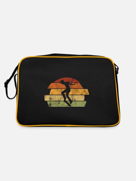 Skateboarder Skateboard Skater Skate Skateing - Retro Bag - black/gold - Back