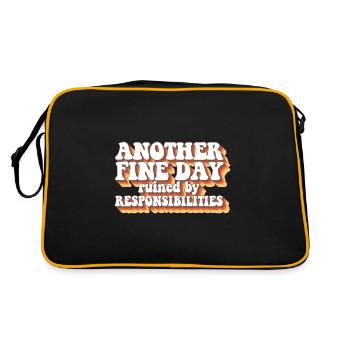 Humour adulte Une autre belle journée gâchée par - Sac Retro - noir/or - Dos