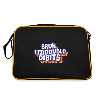 10th Birthday Bruh I'm Double Digits Turning 10 - Retro Tasche - Schwarz/Gold - Hinten