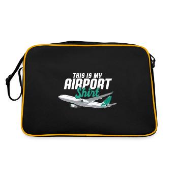 This Is My Airport Shirt Vacation Trip Traveler - Retro Tasche - Schwarz/Gold - Hinten