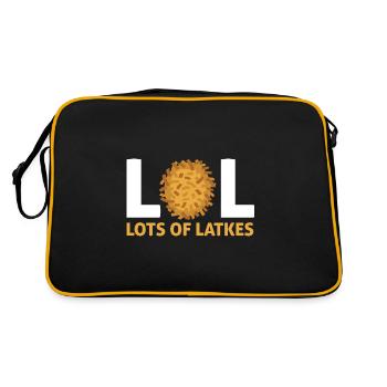 Happy Hanukkah Lot Of Latkes Costume Jewish - Retro Bag - black/gold - Back