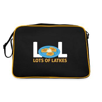 Jewish Happy Hanukkah Lot Of Latkes Costume - Retro Bag - black/gold - Back