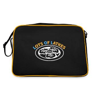 Happy Hanukkah Lot Of Latkes Jewish Costume - Retro Bag - black/gold - Back