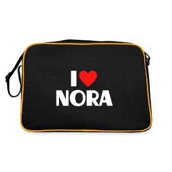 J’aime Nora Red Heart Love Fan Gift - Sac Retro - noir/or - Dos