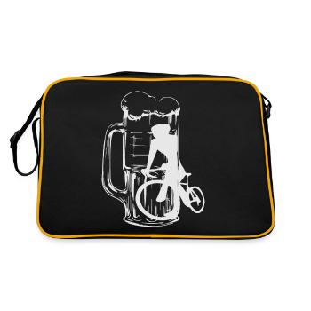 Cycling gift for grandpa and cyclist on MTB - Retro Bag - black/gold - Back