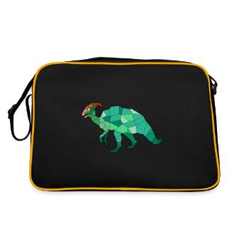 Parasaurolophus Geometric Dinosaur - Retro Bag - black/gold - Back