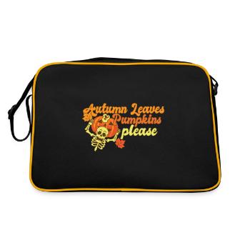 Bonjour Feuilles d’automne et citrouilles s’il vous plaît squelette - Sac Retro - noir/or - Dos