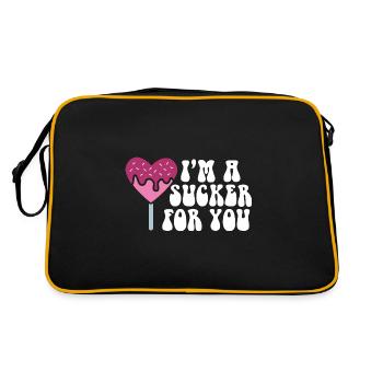 I'm A Sucker For You Funny Valentine's Couple - Retro Bag - black/gold - Back