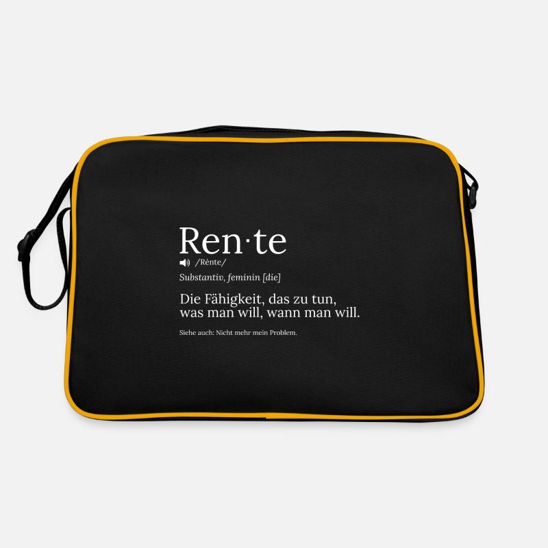 Rente Die Fähigkeit das zu tun was man will - Retro Tasche - Schwarz/Gold