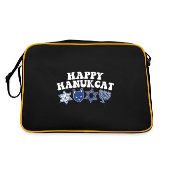 Happy Hanukkah Hanukcat Jewish Costume Menorah - Retro Bag - black/gold - Back