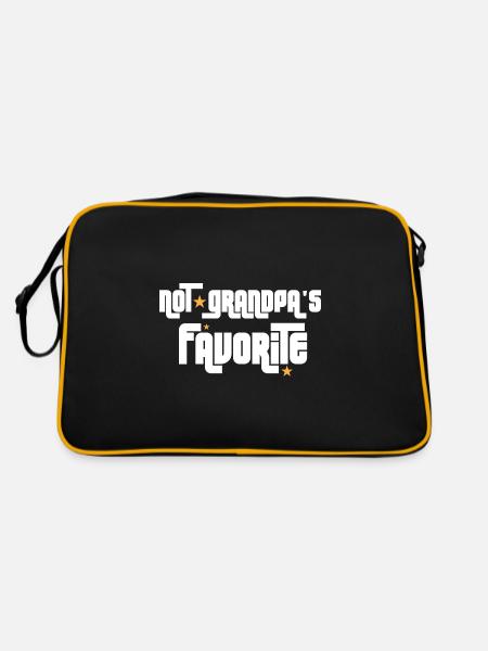 Not Grandpa's Favorite Grandchild grandkid - Retro Tasche - Schwarz/Gold - Hinten