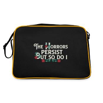 The Horrors Persist But So Do I Floral Internet - Retro Tasche - Schwarz/Gold - Hinten