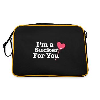 Funny Valentine's Quote I'm A Sucker For You - Retro Bag - black/gold - Back