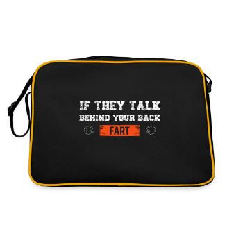 If They Talk Behind Your Back Fart - Retro Bag - black/gold - Back