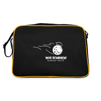 RUHE BEWAHREN PROETTE PROFI GOLF BALL SPRUCH MOTIV - Retro Tasche - Schwarz/Gold - Hinten