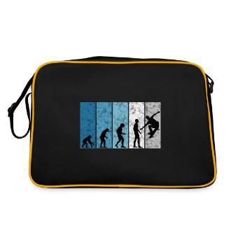 Skateboarder Skateboard Skater Skate Evolution - Retro Tasche - Schwarz/Gold - Hinten