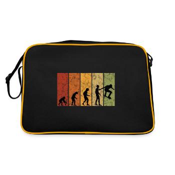 Skateboarder Skateboard Skater Skate Evolution - Retro Tasche - Schwarz/Gold - Hinten
