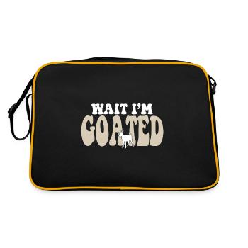 Funny Internet Meme Goat Joke Wait I'm Goated - Retro Bag - black/gold - Back