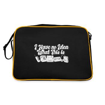 Funny 70s 80s Throwback I Have No Idea What This - Retro Bag - black/gold - Back