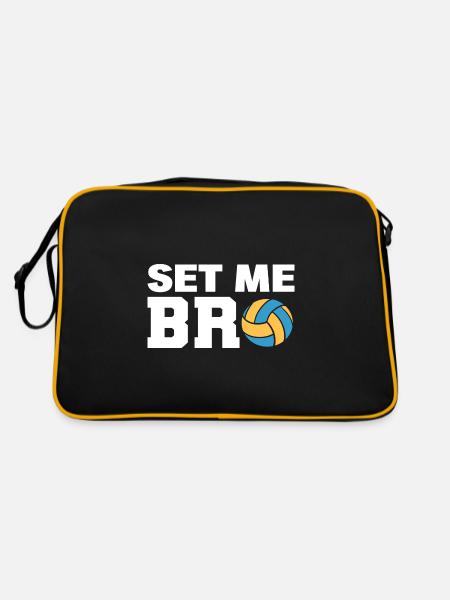 Volleyballspieler Volleyballtrainer - Retro Tasche - Schwarz/Gold - Hinten