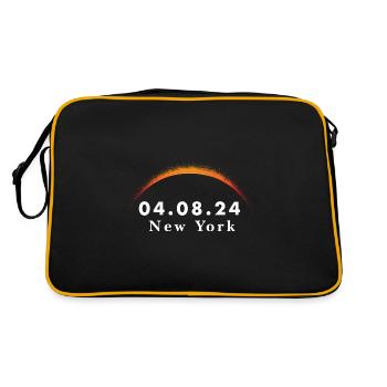 Total Solar Eclipse Path of Totality New York - Retro Bag - black/gold - Back